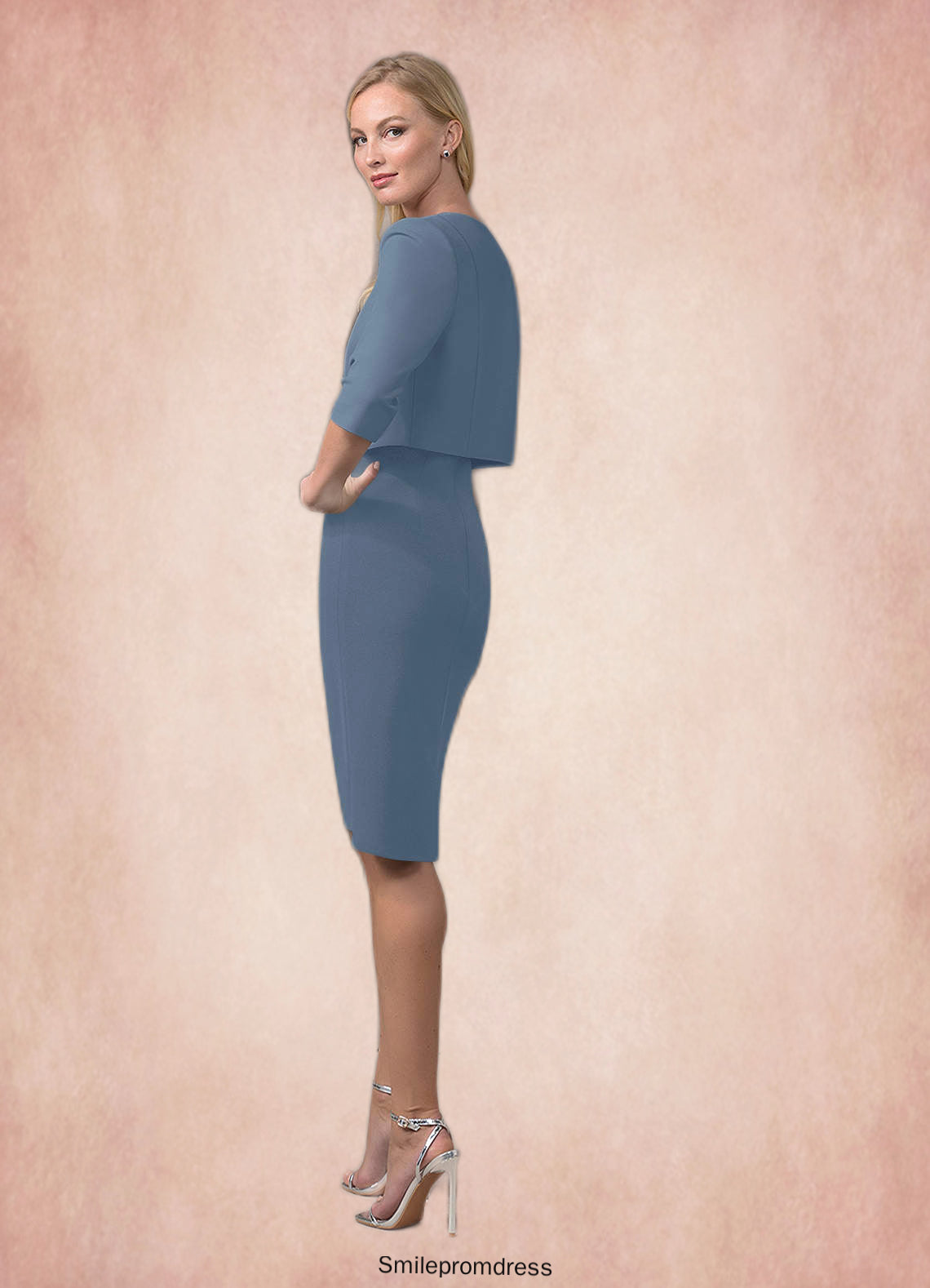 Zoey Sheath Lace Knee-Length Dress P0019896