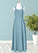 Mckenna A-Line Ruched Chiffon Floor-Length Junior Bridesmaid Dress P0019991