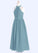 Nora A-Line Pleated Chiffon Floor-Length Junior Bridesmaid Dress P0019988