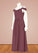 Savannah A-Line Off the Shoulder Chiffon Floor-Length Junior Bridesmaid Dress P0020000