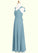 Autumn A-Line Ruched Chiffon Floor-Length Junior Bridesmaid Dress P0019986
