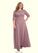 Virginia A-Line Lace Chiffon Floor-Length Dress P0019903