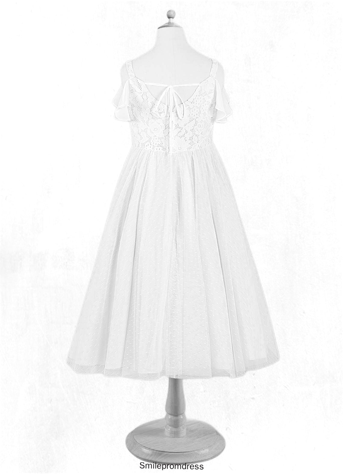 Joanne A-Line Lace Tulle Tea-Length Dress P0020165