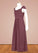 Savannah A-Line Off the Shoulder Chiffon Floor-Length Junior Bridesmaid Dress P0020000