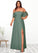 Paisley A-Line Off the Shoulder Chiffon Floor-Length Dress P0019614