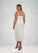 Jacey Sheath Pleated Crepe Back Satin Asymmetrical Dress P0020119