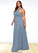 Shayla A-Line Pleated Chiffon Floor-Length Dress P0019638