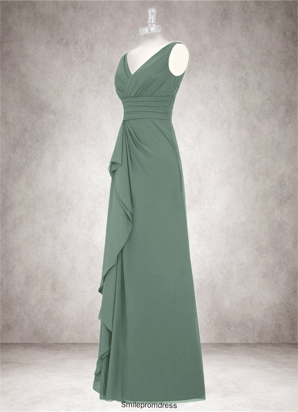 Clare A-Line Chiffon Floor-Length Dress P0019655
