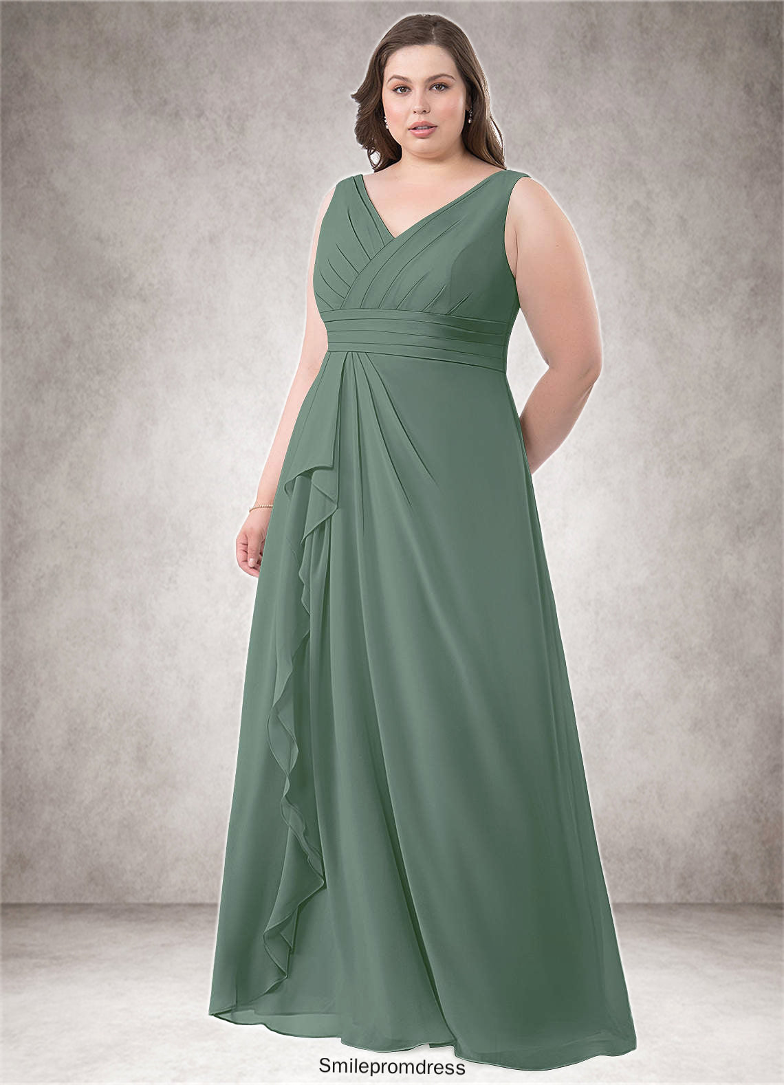 Clare A-Line Chiffon Floor-Length Dress P0019655