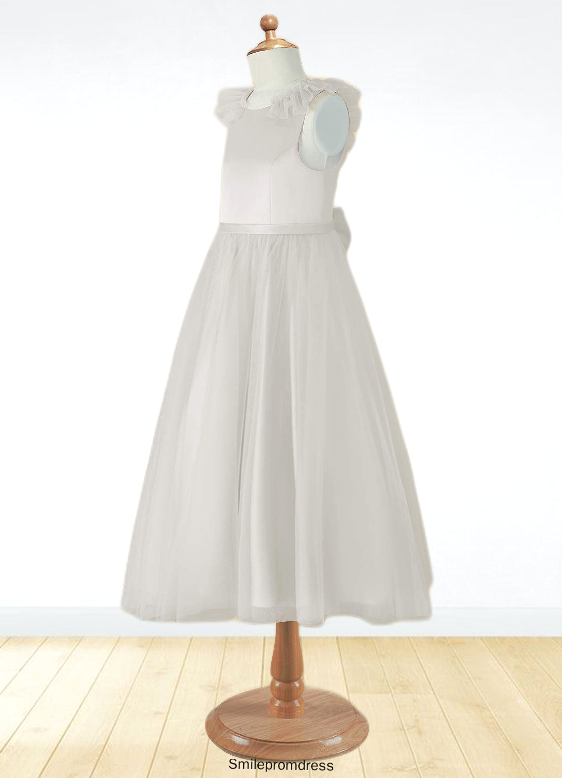 Natalie A-Line Bow Tulle Ankle-Length Dress P0020249