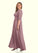 Virginia A-Line Lace Chiffon Floor-Length Dress P0019903