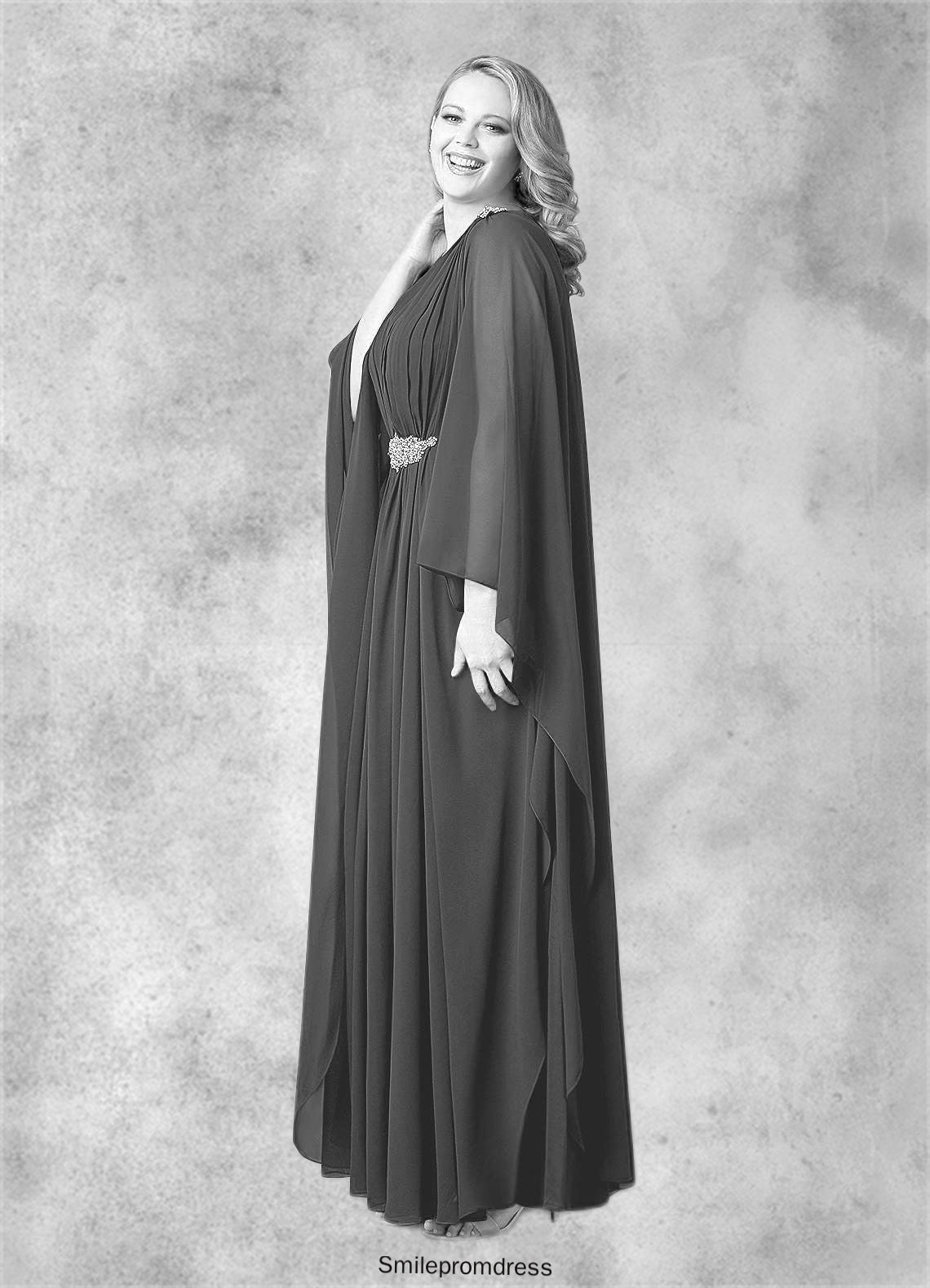 Genesis A-Line Pleated Chiffon Floor-Length Dress P0019905