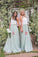 2 Pieces Tulle Ivroy And Mint Long Simple Cheap Elegant Bridesmaid Dresses SSM15543