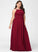 Length Scoop A-Line Fabric Ruffle Floor-Length Silhouette Neckline Embellishment Maleah Bridesmaid Dresses