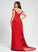 Emmy Trumpet/Mermaid Tulle Lace Off-the-Shoulder Prom Dresses Sequins With Train Sweep Chiffon Beading
