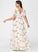 Embellishment Floor-Length A-Line Flower(s) Fabric SplitFront Neckline Silhouette Length V-neck Rose Natural Waist Bridesmaid Dresses