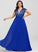 A-Line Lace Floor-Length Prom Dresses Ainsley V-neck Chiffon