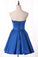 2021 Sweetheart A Line Cocktail Dresses Satin With Sash Short/Mini