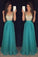 2021 Scoop Prom Dresses A-Line Chiffon With Beaded Bodice And Ruffles