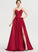 With Sequins Ball-Gown/Princess Train Lace Satin Beading V-neck Sweep Arabella Prom Dresses