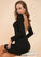 Jersey Sleeves Bodycon Neck Club Dresses Thea Mini Long Round Sexy Dresses