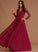 Sleeves Chiffon Dresses Long Maxi A-line V-Neck Chiffon Club Dresses Lace Mayra