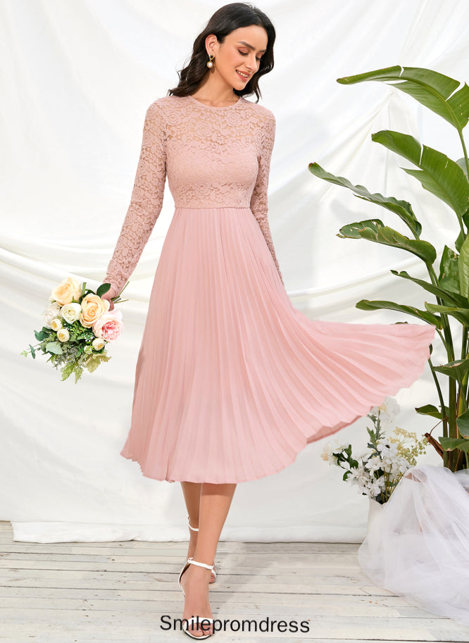 Length Knee-Length Sleeves Fabric Silhouette Straps Sleeve A-Line Jillian Bridesmaid Dresses