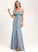A-Line Ruffle V-neck Embellishment Silhouette Length Neckline Fabric Floor-Length Desirae Sleeveless Off The Shoulder Bridesmaid Dresses