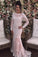 Mermaid Prom Dresses Scoop Long Sleeves Tulle With Applique