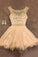 2021 Homecoming Dresses Scoop Beaded Bodice Chiffon Short/Mini A Line