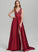 Ball-Gown/Princess V-neck Sequins Sweep With Satin Train Prom Dresses Lace Yazmin