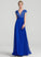 A-Line Lace Floor-Length Prom Dresses Ainsley V-neck Chiffon