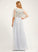 A-Line Fabric Flower(s) V-neck Silhouette Embellishment Neckline Floor-Length Length Carmen Sleeveless Floor Length Bridesmaid Dresses