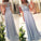 2021 New Arrival Beaded Scoop Handmade Stones Long A-Line Chiffon Prom Dresses SSM176