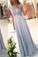 2021 New Arrival Beaded Scoop Handmade Stones Long A-Line Chiffon Prom Dresses SSM176