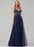 With Prom Dresses Anahi Tulle A-Line V-neck Floor-Length Sequins Beading