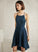 Satin Sleeveless Asymmetrical A-line Neck Elegant Dresses Kamari Square Club Dresses
