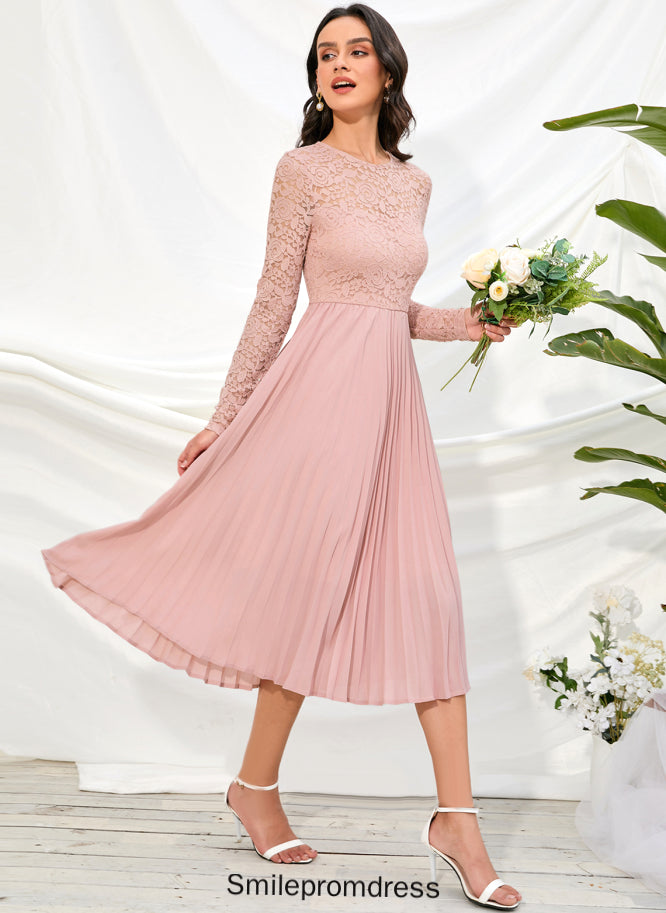 Length Knee-Length Sleeves Fabric Silhouette Straps Sleeve A-Line Jillian Bridesmaid Dresses