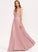 Silhouette V-neck Neckline Fabric Floor-Length A-Line Lace Length Straps Leyla Natural Waist A-Line/Princess Bridesmaid Dresses