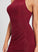 Nyasia Club Dresses Pleated With Scoop Polyester Asymmetrical Bodycon Cocktail Dress Neck