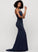 Trumpet/Mermaid Jersey Sweep Prom Dresses Train Square Roselyn