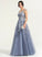 Katherine Prom Dresses Floor-Length A-Line Lace Illusion Tulle Off-the-Shoulder