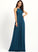 Fabric Embellishment A-Line ScoopNeck Floor-Length Neckline Ruffle Length Silhouette Katrina Floor Length V-Neck Bridesmaid Dresses