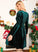A-line Long Taylor Club Dresses Velvet Neck Round Sleeves Elegant Mini Dresses