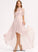 Fabric Straps HighNeck Silhouette Lace A-Line Neckline Length Asymmetrical Aimee Natural Waist Sleeveless Bridesmaid Dresses