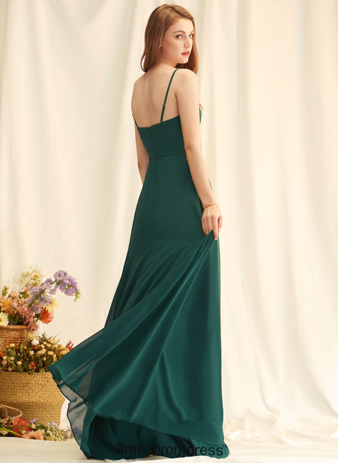Fabric Neckline Length Silhouette V-neck Floor-Length A-Line Embellishment Ruffle Iris Knee Length A-Line/Princess Bridesmaid Dresses