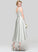 Fabric Satin A-Line ScoopNeck Neckline Lace Silhouette Asymmetrical Straps Length Liberty Floor Length Bridesmaid Dresses