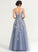 Katherine Prom Dresses Floor-Length A-Line Lace Illusion Tulle Off-the-Shoulder