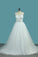 2021 A Line Tulle V Neck With Beads And Ruffles Open Back Wedding Dresses