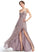 V-neck Neckline Floor-Length Silhouette SplitFront Embellishment Length A-Line Fabric Brylee Sleeveless Floor Length Bridesmaid Dresses